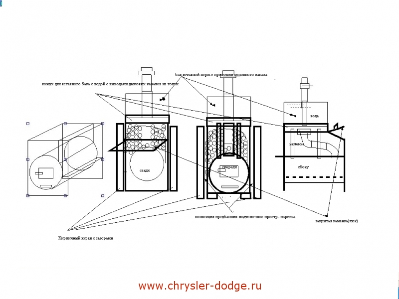 Походная печь для бани чертеж